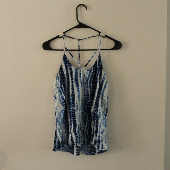 No Boundaries Blue and White Tank Top Size Medium - Picture 1 of 7